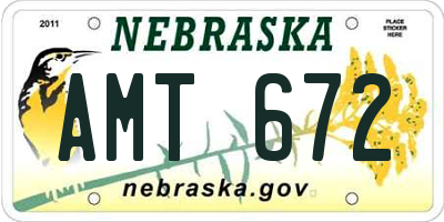 NE license plate AMT672