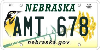 NE license plate AMT678