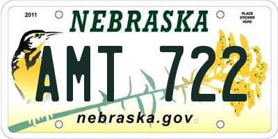 NE license plate AMT722