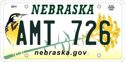 NE license plate AMT726