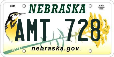 NE license plate AMT728