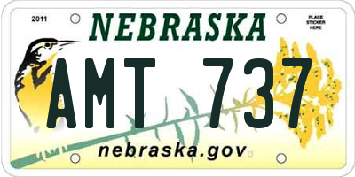 NE license plate AMT737