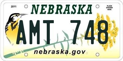NE license plate AMT748