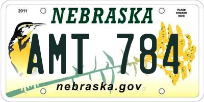 NE license plate AMT784