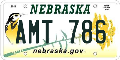 NE license plate AMT786