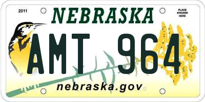 NE license plate AMT964