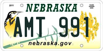 NE license plate AMT991