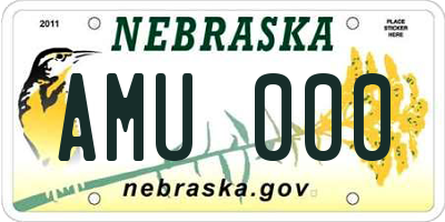 NE license plate AMU000
