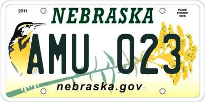 NE license plate AMU023