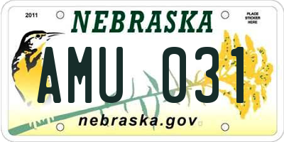 NE license plate AMU031