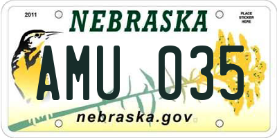 NE license plate AMU035