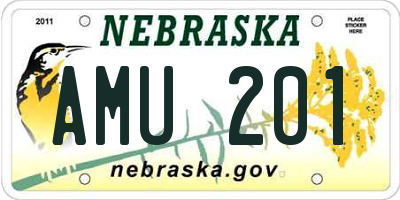 NE license plate AMU201