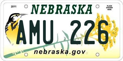 NE license plate AMU226