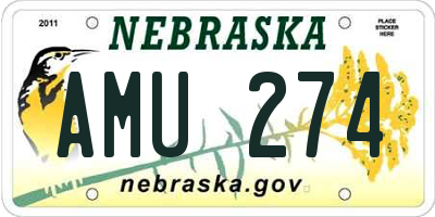 NE license plate AMU274