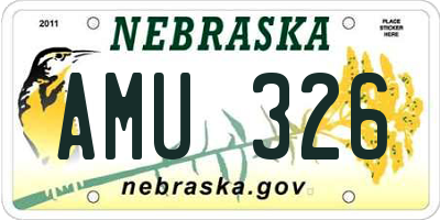 NE license plate AMU326
