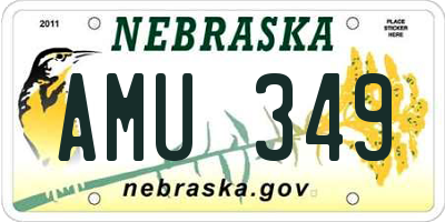 NE license plate AMU349