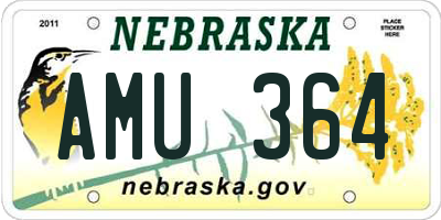 NE license plate AMU364