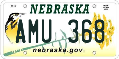 NE license plate AMU368
