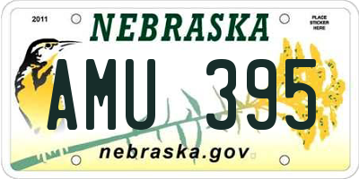 NE license plate AMU395