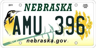 NE license plate AMU396