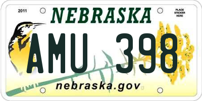NE license plate AMU398