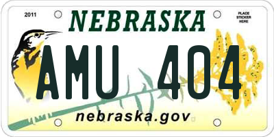 NE license plate AMU404