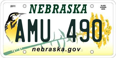 NE license plate AMU490