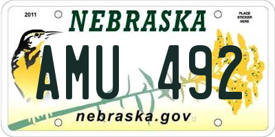 NE license plate AMU492