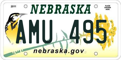 NE license plate AMU495