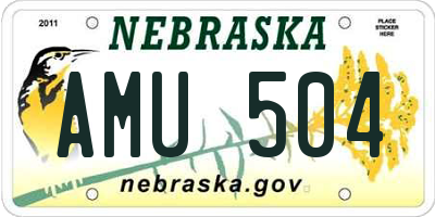 NE license plate AMU504