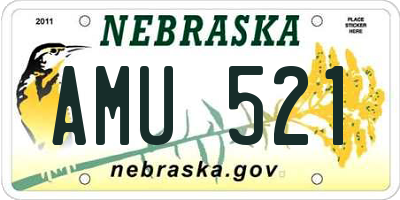 NE license plate AMU521