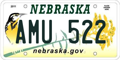 NE license plate AMU522