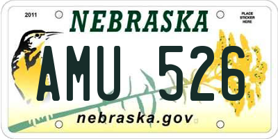 NE license plate AMU526