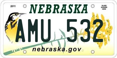 NE license plate AMU532