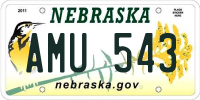 NE license plate AMU543