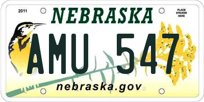 NE license plate AMU547