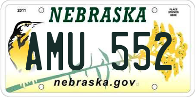 NE license plate AMU552