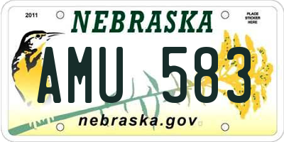 NE license plate AMU583