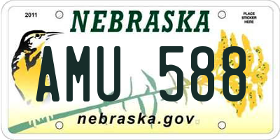 NE license plate AMU588