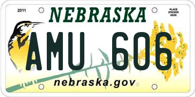 NE license plate AMU606