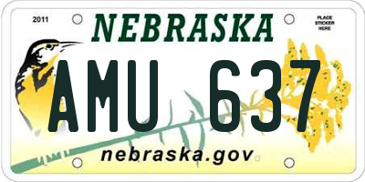 NE license plate AMU637
