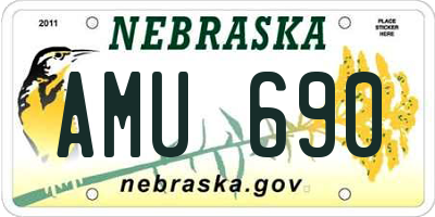 NE license plate AMU690