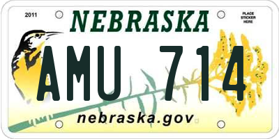 NE license plate AMU714