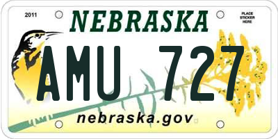 NE license plate AMU727