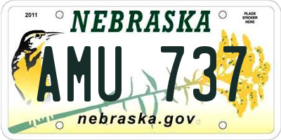 NE license plate AMU737