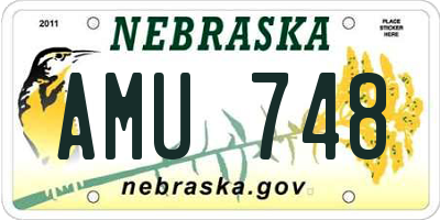 NE license plate AMU748