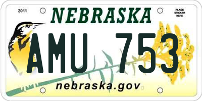 NE license plate AMU753