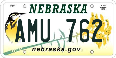 NE license plate AMU762