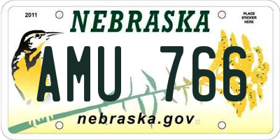NE license plate AMU766