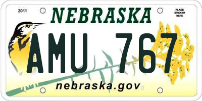 NE license plate AMU767